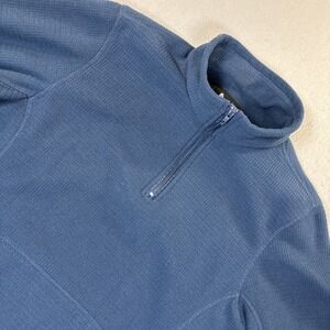 Mack Russo‎ 1/4 Zip Fleece Grid Men's Medium Blue Kangaroo Pocket